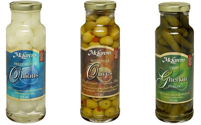 Onions, Olives, Gherkin package