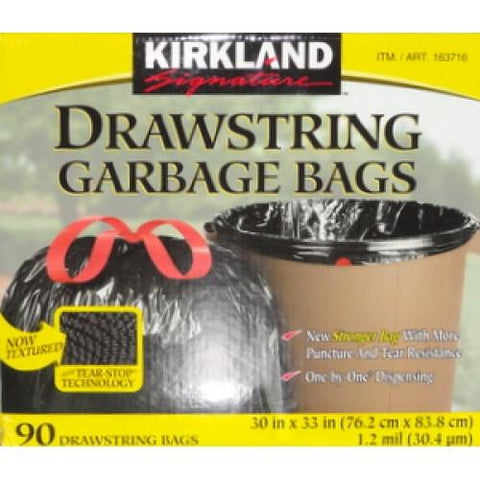 Kirkland Signature Garbage Bags with Drawstrings